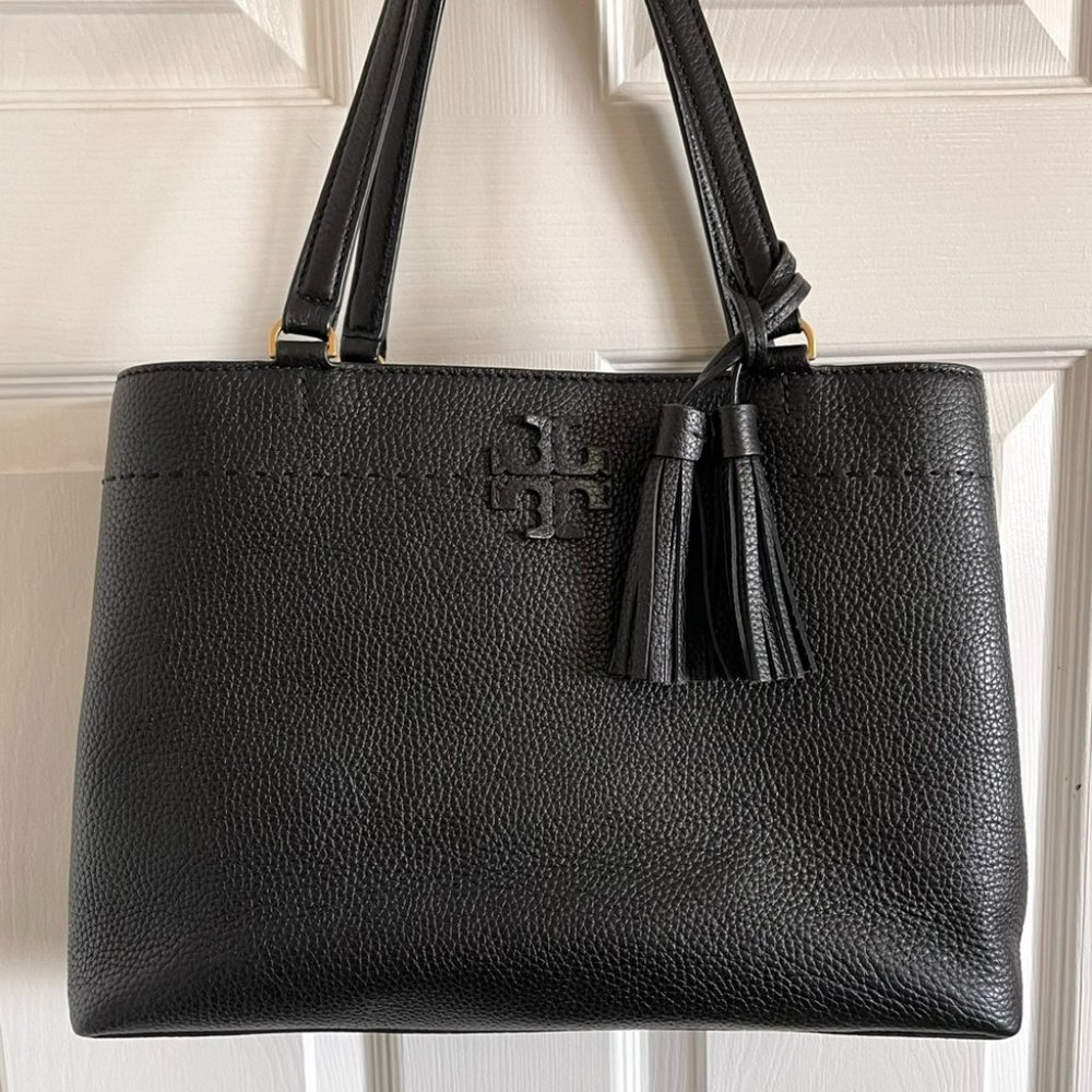 Authentic tory burch black tote bag